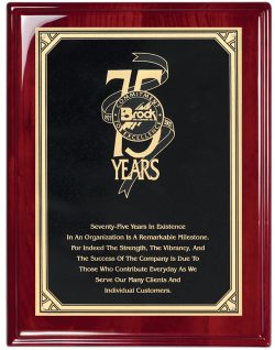 75 years plaque